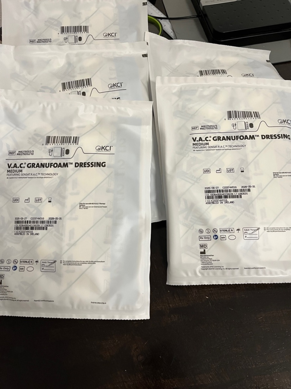 Lot of 5 V.A.C. Granufoam Dressing - SENSAT.R.A.C Technology M8275052 Exp 2028